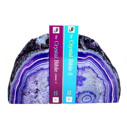 Agate Bookends ~18cm  Purple