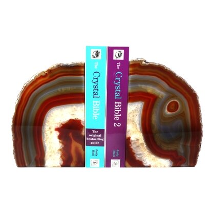 Agate Bookends ~19cm  Natural Brown/Red