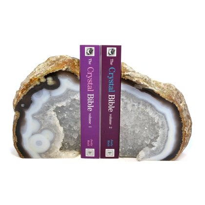 Agate Bookends ~19cm  Natural Brown