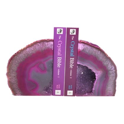 Agate Bookends ~19cm  Pink