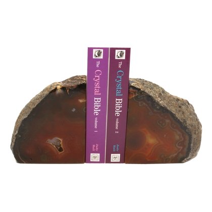 Agate Bookends ~21cm  Natural Brown/Red