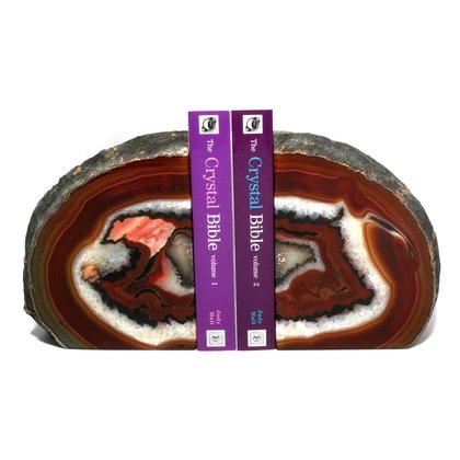 Agate Bookends ~22cm  Natural Brown/Red