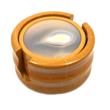 Agate Coaster Set - Tan