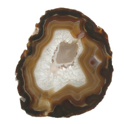 Agate Slice - Banded brown with crystal centre ~ 210mm