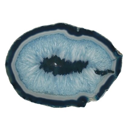 Agate Slice - blue with crystal centre ~ 340mm