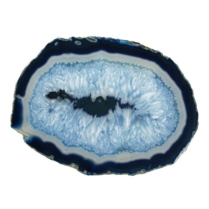 Agate Slice - Blue with crystal centre ~ 310mm