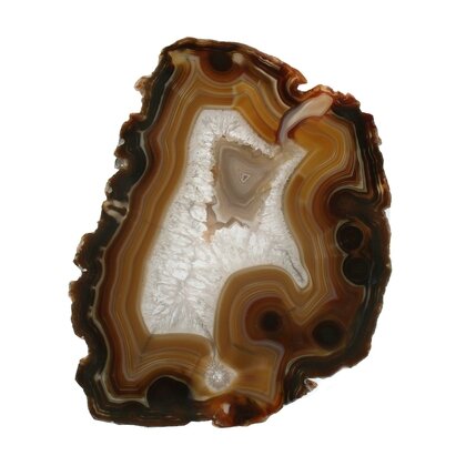 Agate Slice - Brown banded with crystal centre ~210mm