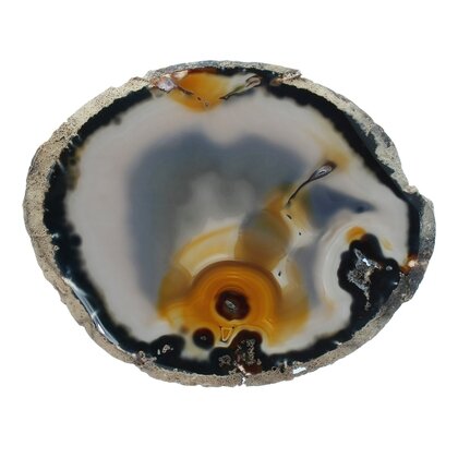 Agate Slice - Blue/Grey with carnelian eye ~230mm