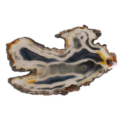 Agate Slice - Blue/Grey with carnelian flecks ~180mm