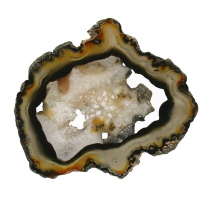 Agate Slice - Crystal centre with black and carnelian edge ~120mm