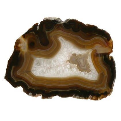 Agate Slice - Earthy brown and grey with crystal centre ~210mm