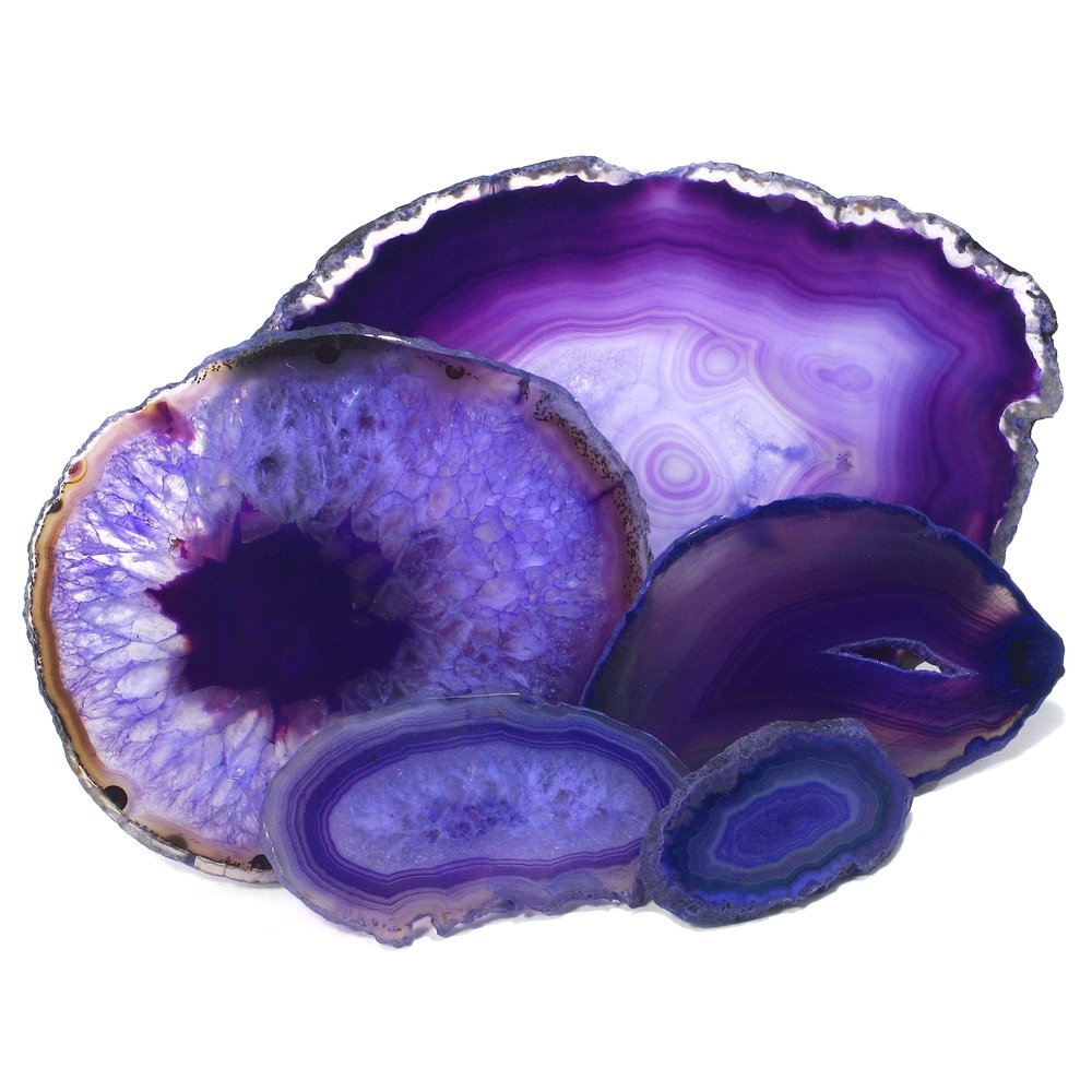 Purple  Agate Slice AM Purple  Geode Slice Pair Purple Agate Slice Dyed Purple  Geode Slice Silver Plated Purple Agate Slice Pair