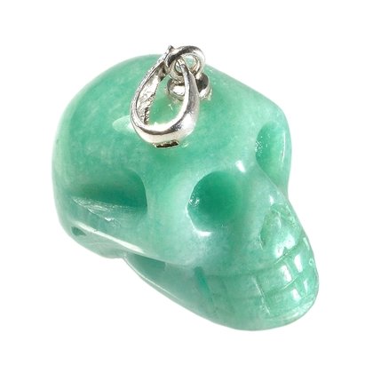 Amazonite Skull Pendant ~ 22mm