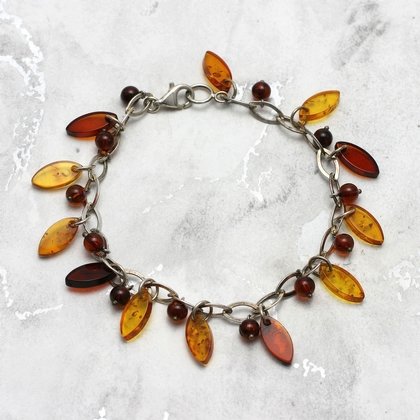 Amber & Silver Bracelet ~198mm