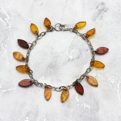 Amber & Silver Bracelet ~198mm