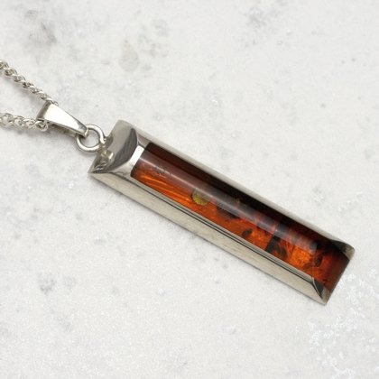 Amber Pendant - Rectangle (40mm)