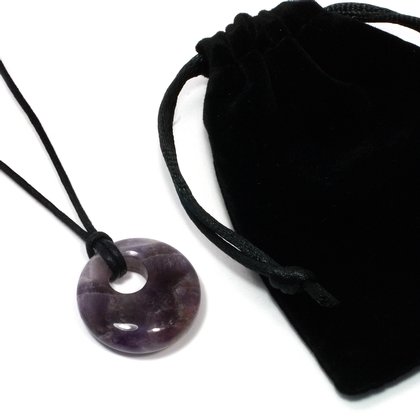 Amethyst Agogo Donut Necklace & Velvet Pouch