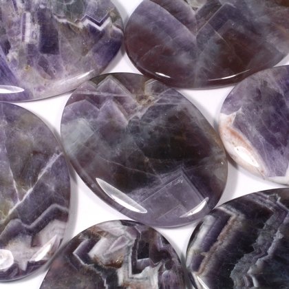 Amethyst Chevron Palm Stone ~70x50mm