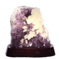 Amethyst Cluster with Wooden Base (Brazilian) - 220mm