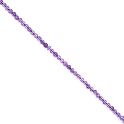 Amethyst Crystal Beads - 4mm Round