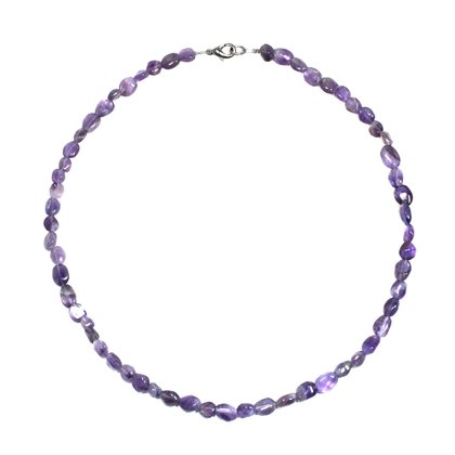 Amethyst Polished Tumblestone Necklace with clasp - 17 Inches