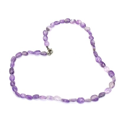 Amethyst Polished Tumblestone Necklace with clasp - 17 Inches