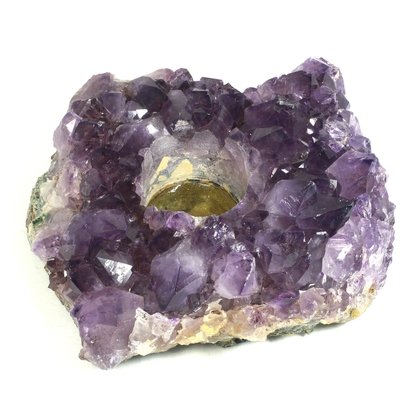 Amethyst Tea Light Candle Holder ~15.5 x 13cm DAMAGED