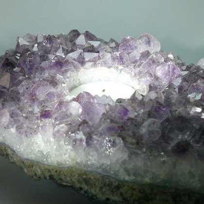 AMAZING Amethyst Tea Light Candle Holder ~16 x 12 cm
