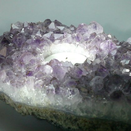 AMAZING Amethyst Tea Light Candle Holder ~16 x 12 cm