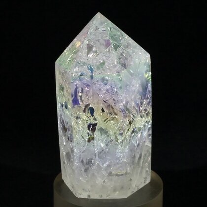Angel Aura Fire & Ice Quartz Point ~55mm