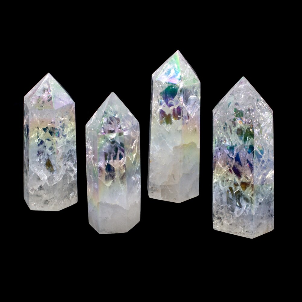 thumbnail image 2 of Angel Aura Green Quartz Point Cluster - Crystal Specimen, Home Decor, USA 2 of 4