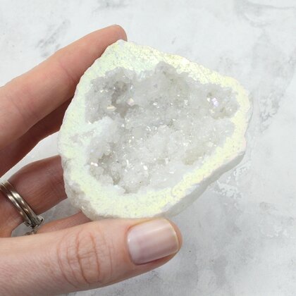 Angel Aura Quartz Geode ~69x63mm