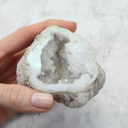 Angel Aura Quartz Geode ~76x70mm