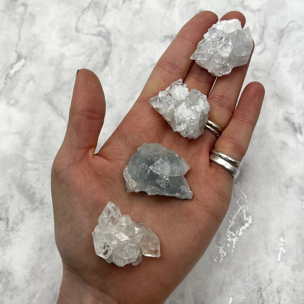 CrystalAge Apophyllite Cluster In Confezione Regalo, Cristallo Naturale Per Ridurre Stress E Calma, Piccolo