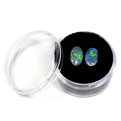 Australian Fire Opal Pair Of Oval Doublets