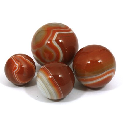 Banded Agate Sphere ~Carnelian Red