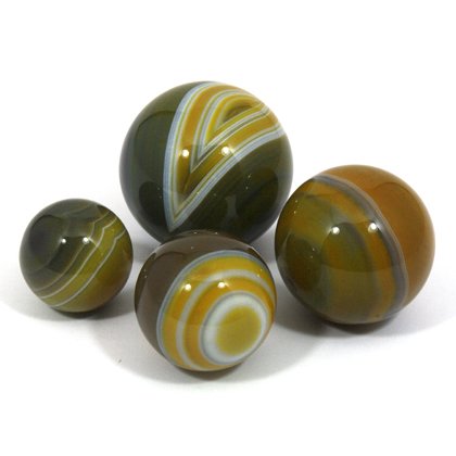 Banded Agate Sphere ~Golden Green