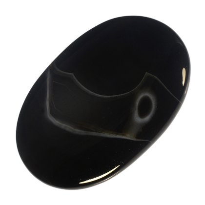 Banded Black Agate Palmstone (Extra Grade) ~70 x 50 mm