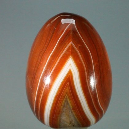 BEAUTIFUL Banded Carnelian Crystal Egg ~48mm
