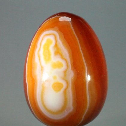 BEAUTIFUL Banded Carnelian Crystal Egg ~48mm