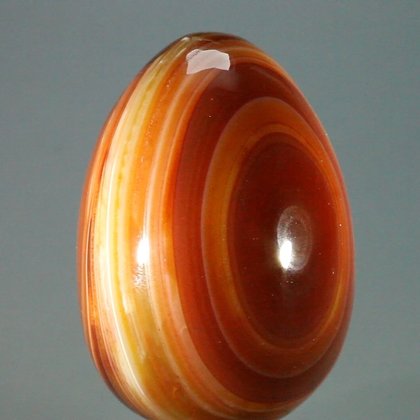 BEAUTIFUL Banded Carnelian Crystal Egg ~48mm