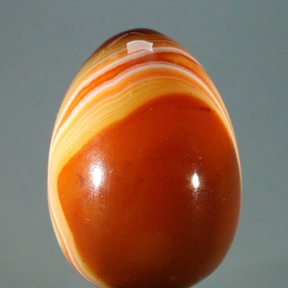 BEAUTIFUL Banded Carnelian Crystal Egg ~48mm