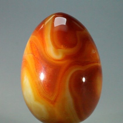 BEAUTIFUL Banded Carnelian Crystal Egg ~48mm