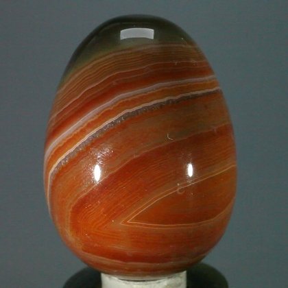 BEAUTIFUL Banded Carnelian Crystal Egg ~48mm