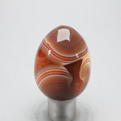 BEAUTIFUL Banded Carnelian Crystal Egg ~48mm