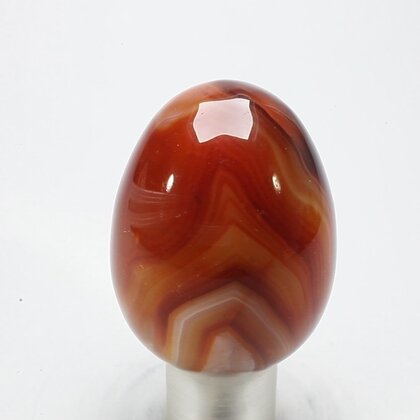 BEAUTIFUL Banded Carnelian Crystal Egg ~49mm