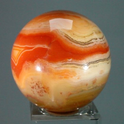 Banded Carnelian Crystal Sphere ~45mm