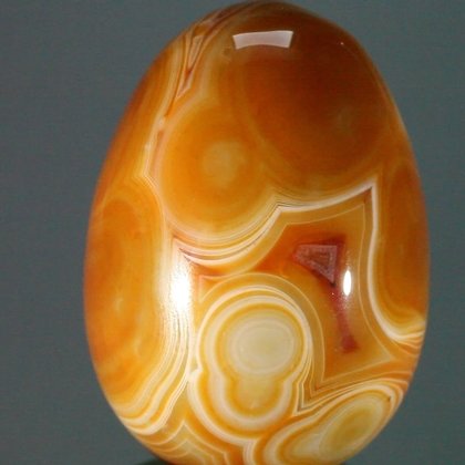 BEAUTIFUL Banded Carnelian Crystal Egg ~49mm