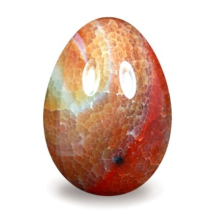 Banded Fire Agate Egg ~48mm