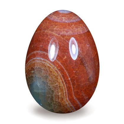 Banded Fire Agate Egg ~48mm